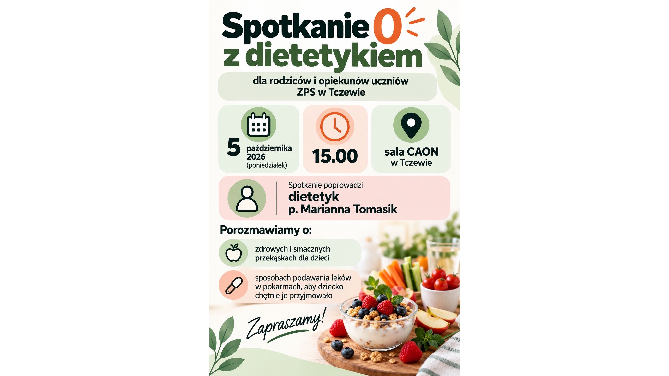 Zapraszamy na spotkanie z dietetykiem
