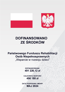 Plakat - dofinansowanie projektu Wsparcie w rozwoju dzieci